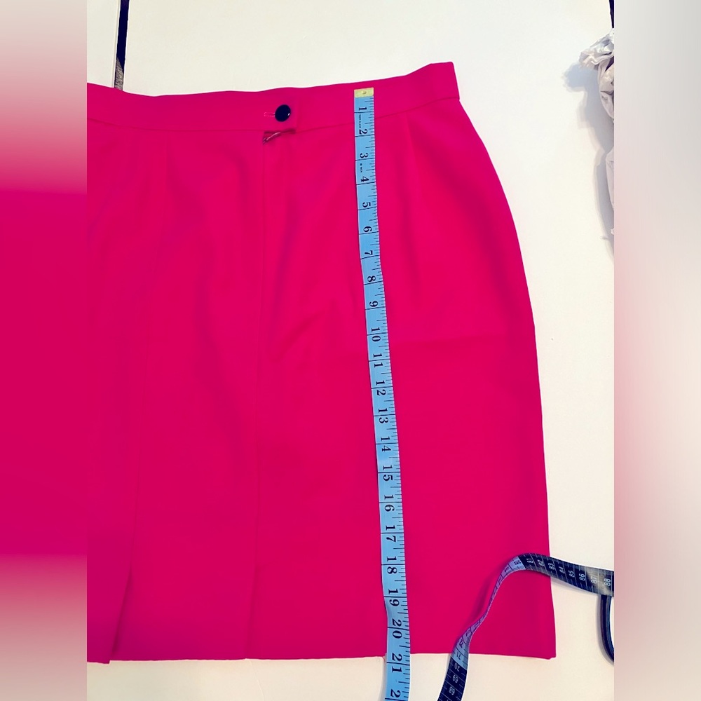 Escada Lollipop Pink 100% Pure Virgin Wool Skirt very smooth feel EU sz 42 US 10 - Picture 7 of 7